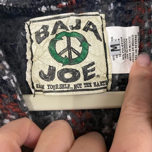 Baja Joe Unisex Hoodie Skater Surfer Hoody Knit Pullover Medium Mexican Poncho - Picture 3 of 6